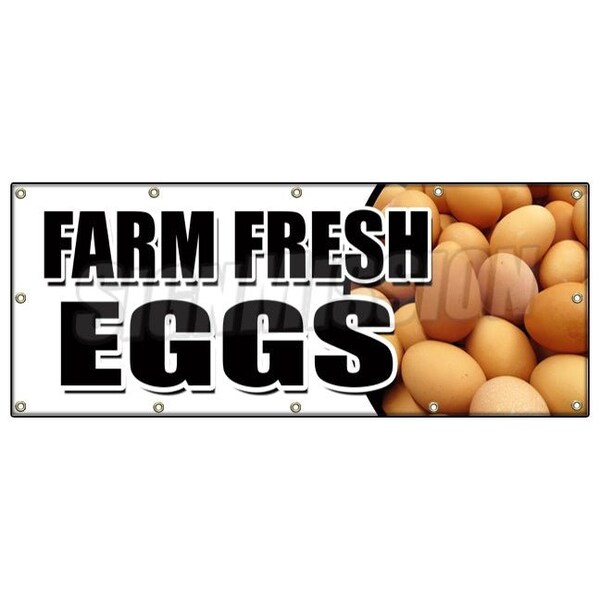 FARM FRESH EGGS BANNER SIGN organic range free milk dairy cheese brown